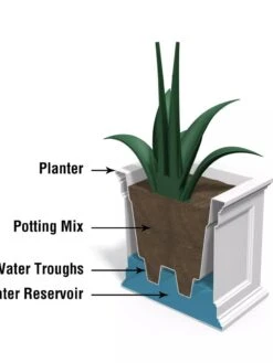 Fairfield Self-Watering Patio Planters, 20” X 36” -Garden Supply Store 8588417 17V tif