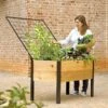 Elevated Planter Box And Space-Maker Pivoting Trellis Set, 2' X 4' 2 Elevated Planter Box And Space-Maker Pivoting Trellis Set, 2' X 4' -Garden Supply Store 8590247 492 cedar planter box with trellis tif 1