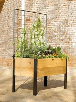 Elevated Planter Box And Space-Maker Pivoting Trellis Set, 2' X 4' -Garden Supply Store 8590247 550 tif 1