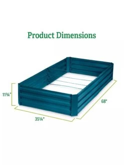 Demeter Corrugated Metal Raised Bed, 34" X 68" 12 Demeter Corrugated Metal Raised Bed, 34" X 68" -Garden Supply Store 8594183 dims GSC