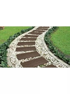 Recycled Rubber Railroad Tie Stepping Stone 8 Recycled Rubber Railroad Tie Stepping Stone -Garden Supply Store 8594281 001V 3 4