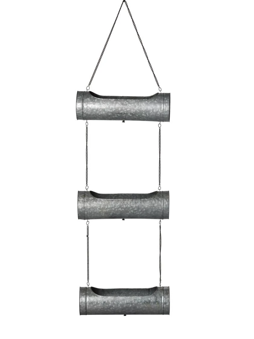 Galvanized Hanging Triple Planter 8 Galvanized Hanging Triple Planter - Image 6