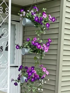 Galvanized Hanging Triple Planter 12 Galvanized Hanging Triple Planter -Garden Supply Store 8595213 01CUST tif