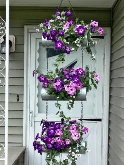 Galvanized Hanging Triple Planter 13 Galvanized Hanging Triple Planter -Garden Supply Store 8595213 02CUST tif