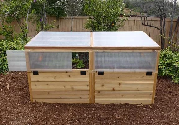 Garden In A Box Cedar Raised Bed With Greenhouse, 3' X 6' 3 Garden In A Box Cedar Raised Bed With Greenhouse, 3' X 6'