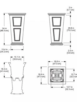 Fairfield Self-Watering Tall Patio Planters, 34” -Garden Supply Store 8600109 11V tif