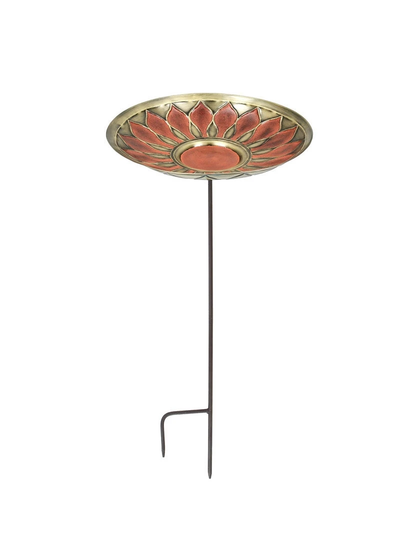 Achla Designs Red African Daisy Birdbath With Stake 5 Achla Designs Red African Daisy Birdbath With Stake - Image 3