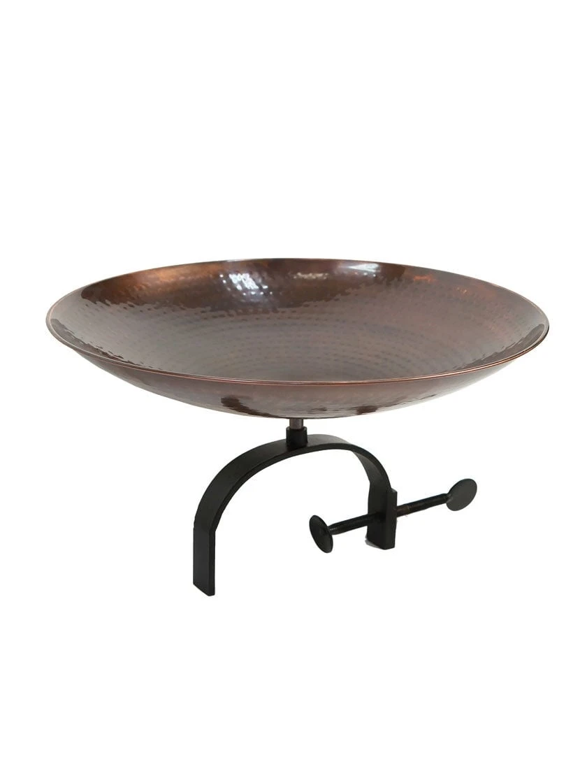 Achla Designs Burnt Copper Birdbath With Over-the-Rail Bracket 4 Achla Designs Burnt Copper Birdbath With Over-the-Rail Bracket - Image 2