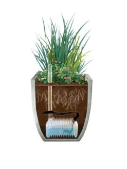 Self-Watering LavaStone® Modern Square -Garden Supply Store 8610250 SWInsert art 8inSq tif
