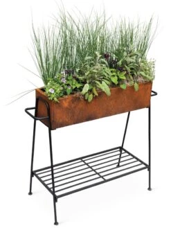 Rectangular Corten Planter And Stand -Garden Supply Store 8611028 2322 tif