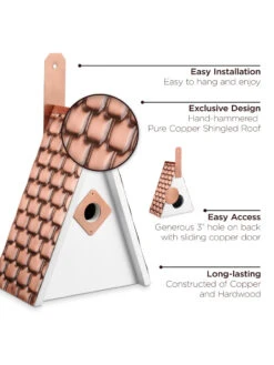 Swiss Chalet Bird House With Copper Roof 9 Swiss Chalet Bird House With Copper Roof -Garden Supply Store 8612196 04v