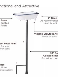 White Enamel Bathtub Birdbath -Garden Supply Store 8612266 06V jpeg