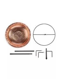 Copper Birdbath, 18" With Stake 8 Copper Birdbath, 18" With Stake -Garden Supply Store 8612271 03V