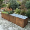 Nice Corten Trough Planters With Bench Top -Garden Supply Store 8612399 03v