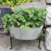 Achla Designs Mini Oval Galvanized Tub With Folding Stand 1 Achla Designs Mini Oval Galvanized Tub With Folding Stand -Garden Supply Store 8612906 02v achla designs mini oval galvanized tub with folding stand