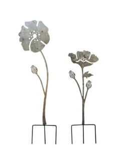Poppy Garden Stakes Set Of 2 9 Poppy Garden Stakes Set Of 2 -Garden Supply Store 8613140 7822