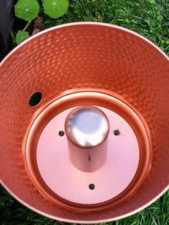 Hammered Copper Hose Pot With Lid -Garden Supply Store 8613311 0022