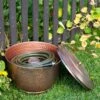 Hammered Copper Hose Pot With Lid 1 Hammered Copper Hose Pot With Lid -Garden Supply Store 8613311 0102 hammered copper hose pot with lid