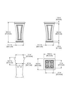 Cambridge Tall Planter, 28" Height 13 Cambridge Tall Planter, 28" Height -Garden Supply Store 8613524 04V 3 4