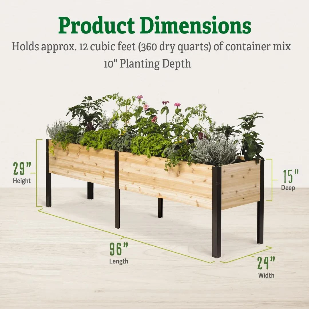 Self-Watering Eco-Stained Elevated Planter Box, 2' X 8' 4 Self-Watering Eco-Stained Elevated Planter Box, 2' X 8' - Image 2